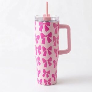 Pink Bow Print Tumbler