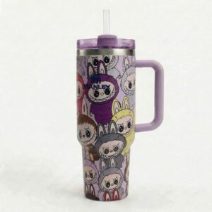 Purple Stanley Quencher H2.0 FlowState™ Tumbler with Labubu Design