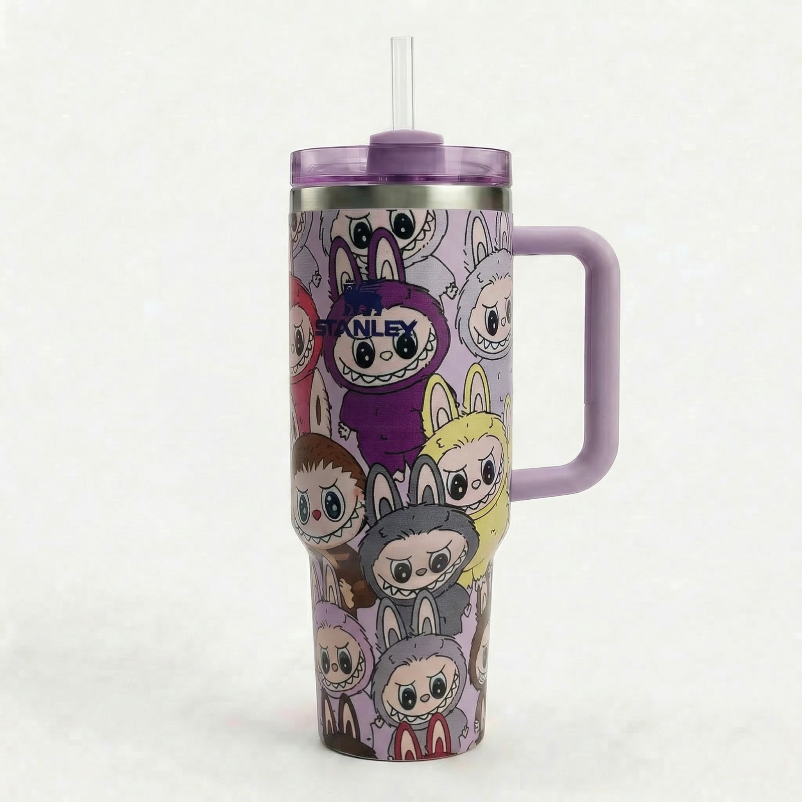 Purple Stanley Quencher H2.0 FlowState™ Tumbler with Labubu Design
