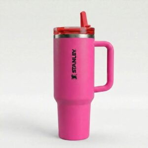 Pink Stanley Quencher H2.0 FlowState™ Tumbler with Red Straw