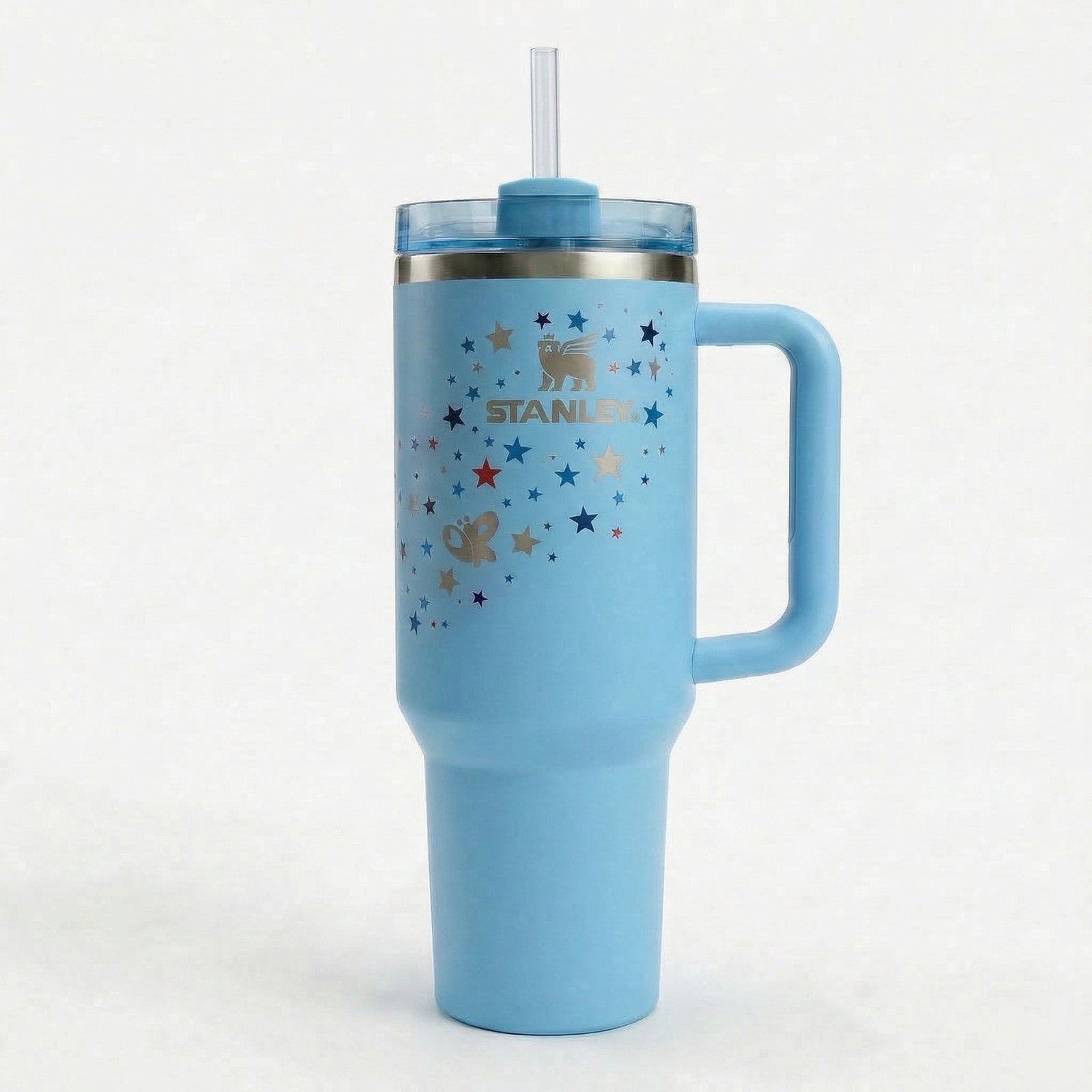 Blue Stanley Quencher H2.0 FlowState™ Tumbler with Star Graphics